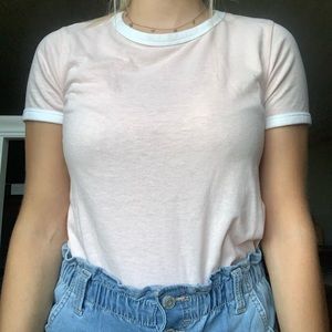 H&M t-shirt (pink and white)